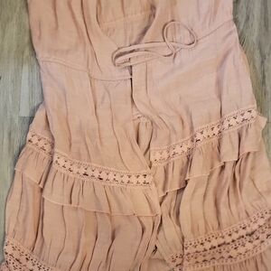 Love Tree Blush Ruffle Midi Dress